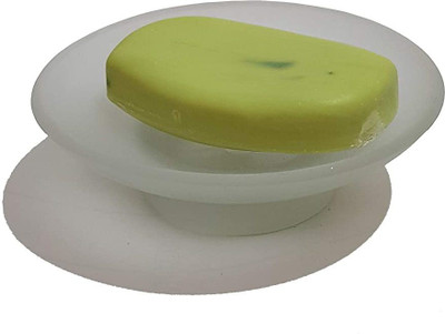 Decent Glass Soap Dish for Washroom Or Kitchen, Simply Place Where Want, No Need to Screw/Fitting, Made by Glass(White)