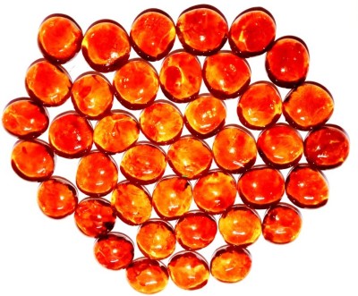 Green Plant indoor Pebbles1290 Polished Round Marble Pebbles(Orange 40 Pieces)