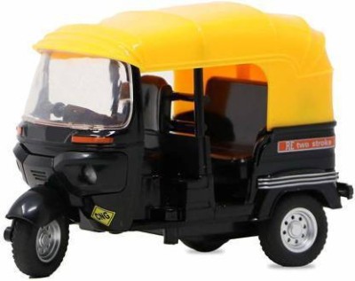 DREAMWORLD KHILONA Diecast Auto Rickshaw with Pull Back Action(Black , yellow, Pack of: 1)