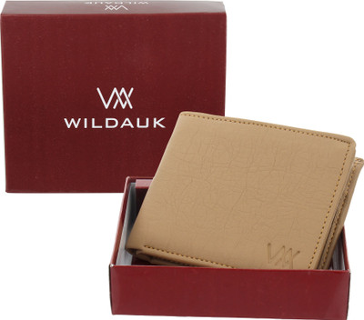 WILDAUK Men Beige Artificial Leather Wallet(11 Card Slots)