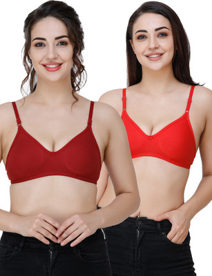 Docare Moulded Women T-Shirt Non Padded Bra(Maroon, Red)