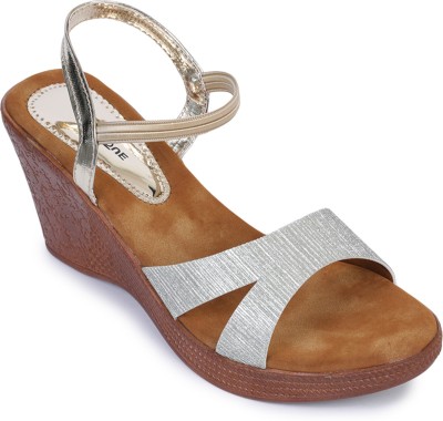 Shezone Women Wedges(Gold , 7)