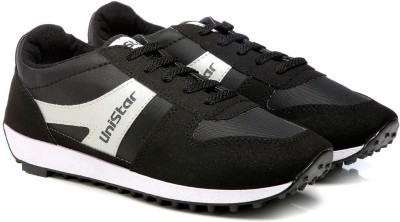 Unistar 602 Jogging (Narrow Toe) Running Shoes For Men(Black)