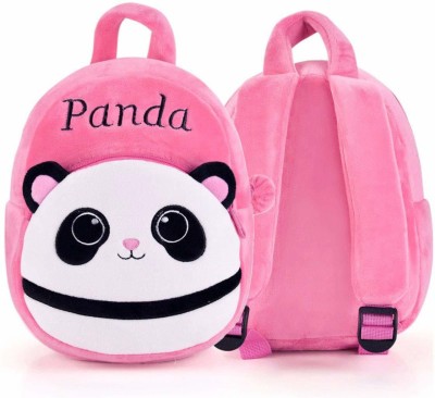 EMA Kids School Bag Pink Panda Soft Plush Cartoon Baby Boys/Girls Plush Bag 10 L Backpack(Pink)