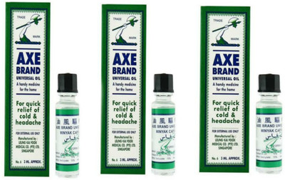Axe Brand Universal oil 3ml Pack of 3 [Made in SINGAPORE] Liquid(3 x 1 ml)