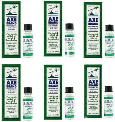 Axe Brand Universal Oil 3ml Pack of 6 [Made in SINGAPORE] Liquid(6 x 0.5 ml)
