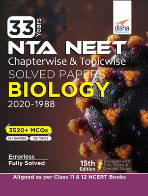 33 Years Neet Chapterwise & Topicwise Solved Papers Biology (2020 - 1988)(English, Paperback, unknown)