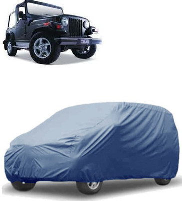 MotohunK Car Cover For Mahindra Thar (Without Mirror Pockets)(Blue)