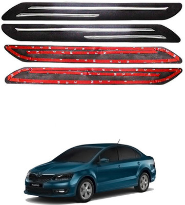 Oshotto Plastic Car Bumper Guard(Black, Pack of 4, Skoda, Rapid)