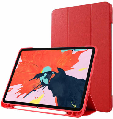 realtech Flip Cover for Apple iPad Pro 12.9 (2021 5th Gen / 2020 4th Gen / 2018 3th Gen)(Red, Dual Protection, Pack of: 1)