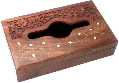 ARTANDCRAFTINDIA 1 Compartments Wood Napkin Holder(Brown)