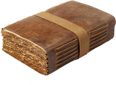 CRAFT CLUB Finished Leather Journal With Antique Paper Regular Journal Unruled 200 Pages(Brown)