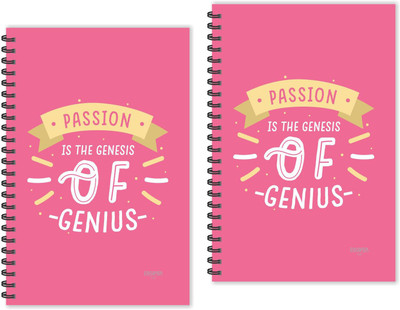 ESCAPER Passion is the genesis of Genius Motivational Quotes Diaries (Ruled - A5 Size - Pack of 2 Diaries), Quotes on Diaries A5 Diary Ruled 160 Pages(Multicolor, Pack of 2)