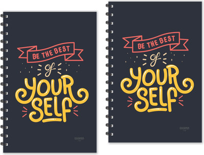 ESCAPER Be the Best of YOURSELF Motivational Quotes Diaries (Ruled - A5 Size - Pack of 2 Diaries), Inspiration Diaries A5 Diary Single Rule 160 Pages(Multicolor, Pack of 2)