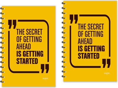ESCAPER The Secret of Getting Ahead is Getting Started Motivational Quotes Diaries (Ruled - A5 Size - Pack of 2 Diaries) A5 Diary Ruled 160 Pages(Multicolor, Pack of 2)