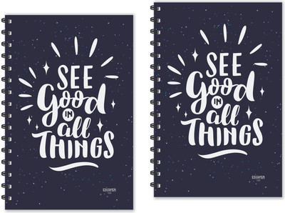ESCAPER See Good in all Things Motivational Diaries (Ruled - A5 Size - Pack of 2 Diaries), Motivation Quotes on Diaries A5 Diary Ruling 160 Pages(Multicolor, Pack of 2)