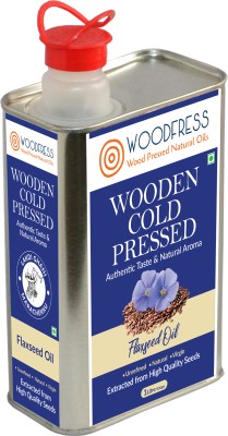 WOODFRESS Cold Pressed Flaxseed Oil (Omega 3 / Alsi / Flax Seed / Linseed / Javas / Jawas) for Cooking & Health Care - 100% Pure & Natural Flaxseed Oil Tin(1 L)
