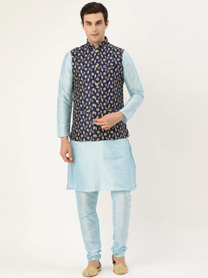 SOJANYA Men Kurta Churidar Ethnic Jacket Set