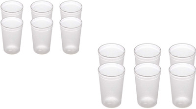 Kanha (Pack of 12)  Multi Purpose Unbreakable Drinking Glass Set of 12 Pcs, PolyCarbonate Plastic,250 ml Capacity Each, Clear Glass (Unbreakable) Glass Set Water/Juice Glass(250 ml, Plastic, Clear)
