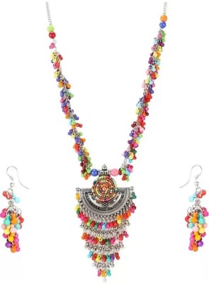 Molika Alloy Silver Multicolor Jewellery Set(Pack of 1)