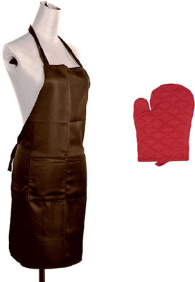 HFI Brown, Red Polyester, Cotton Kitchen Linen Set(Pack of 2)