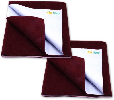 1st Step Cotton Baby Bed Protecting Mat(Maroon, Small, Pack of 2)