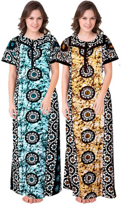 SILVER ORGANISATION Women Nighty Set(Multicolor)