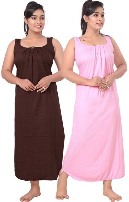 UNIQUE COLLECTONS Women Nighty Set(Brown, Pink)