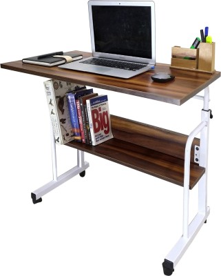 KRIJEN Snowy Adjustable Height Engineered Wood Study Table(Free Standing, Finish Color - White, DIY(Do-It-Yourself))