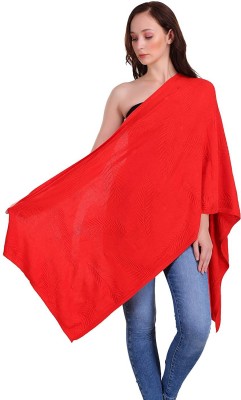 Joe Hazel Cotton Solid Women Shawl(Red)