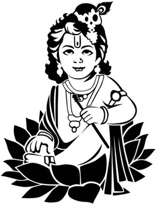 amazinghub 80 cm a_shrikrishna Self Adhesive Sticker(Pack of 1)