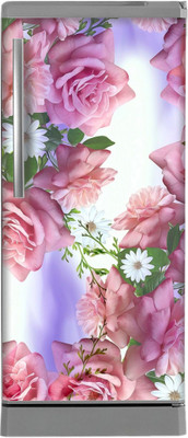 DivineDesigns 61 cm Roses Bunch Fridge Sticker Self Adhesive Sticker(Pack of 1)