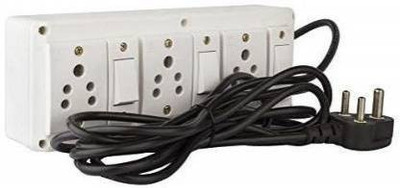 JELECTRICALS 3 Switch, 3 Socket & 3 Meter Wire Heavy Duty Extension Board 3  Socket Extension Boards(White, 3 m)