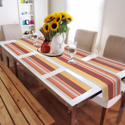 HOKiPO Rectangular Pack of 7 Table Placemat(Multicolor, PVC)