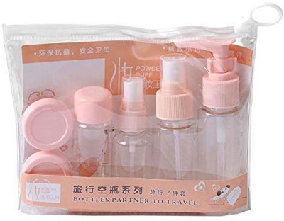 Thakur Plastic Portable Travel Size Bottles for Makeup Cosmetic Toiletries Container Travel Toiletry Kit (White) Travel Toiletry Kit(Pink)