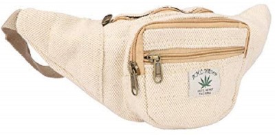 LONGING TO BUY Hemp Adjustable and Multiple Pockets Fanny Pack/Waist Bag (White) Waist Bag(White)