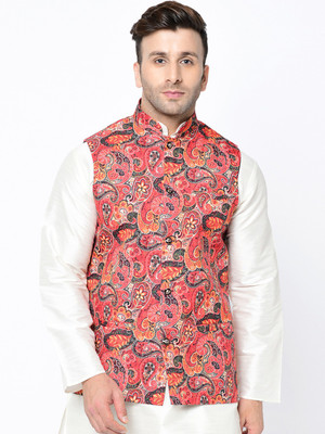 kaifoo Sleeveless Printed Men Jacket