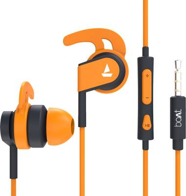 boAt Bassheads 242 Wired Headset  (Orange, In the Ear)