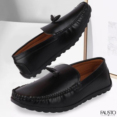 FAUSTO Tassel Loafers For Men(Black)
