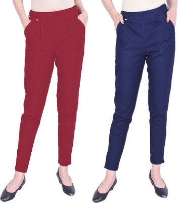 IRK Fashion Slim Fit Women Maroon, Blue Trousers