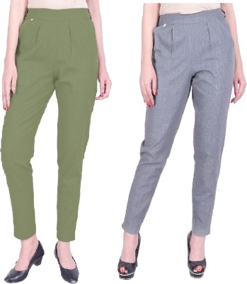 IRK Fashion Slim Fit Women Green, Grey Trousers