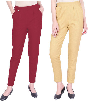 IRK Fashion Slim Fit Women Maroon, Beige Trousers