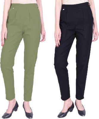 IRK Fashion Slim Fit Women Green, Black Trousers