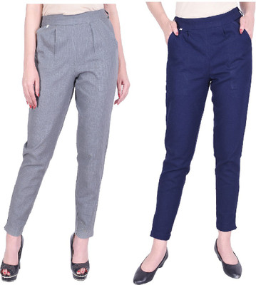 IRK Fashion Slim Fit Women Grey, Blue Trousers