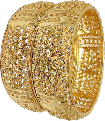 Jewels Kafe Alloy Gold-plated Bangle Set(Pack of 4)