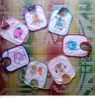 LITTLE PANTHER 7 day bib pack based on the theme of weekdays(White)