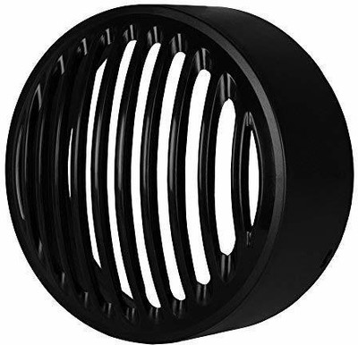Bullkartzone Plastic Golden Grill for Royal Enfield Bullet Standard 350 & Royal Enfield Standard 500 (Set of 8) - 1 Headlight Grill 1 Tail Light Grill 2 Parking Light Grills 4 Indicator Grills- All Models Bike Headlight Grill(Black)