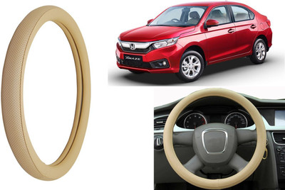 Auto Kite Steering Cover For Honda Amaze(Beige, Leatherite)