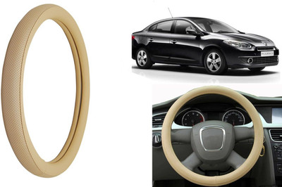 Auto Kite Steering Cover For Renault Fluence(Beige, Leatherite)