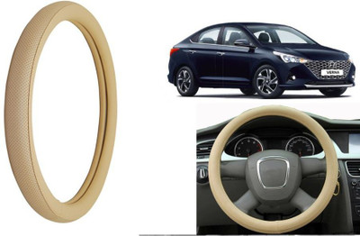 Auto Kite Steering Cover For Hyundai Verna(Beige, Leatherite)